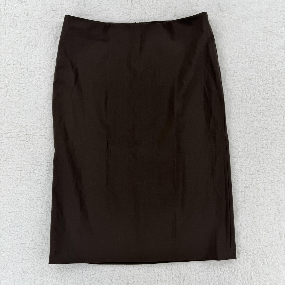 Calvin Klein Womens‎ 8 Bark Brown Wool Blend Pencil Skirt Career 3710D3264M